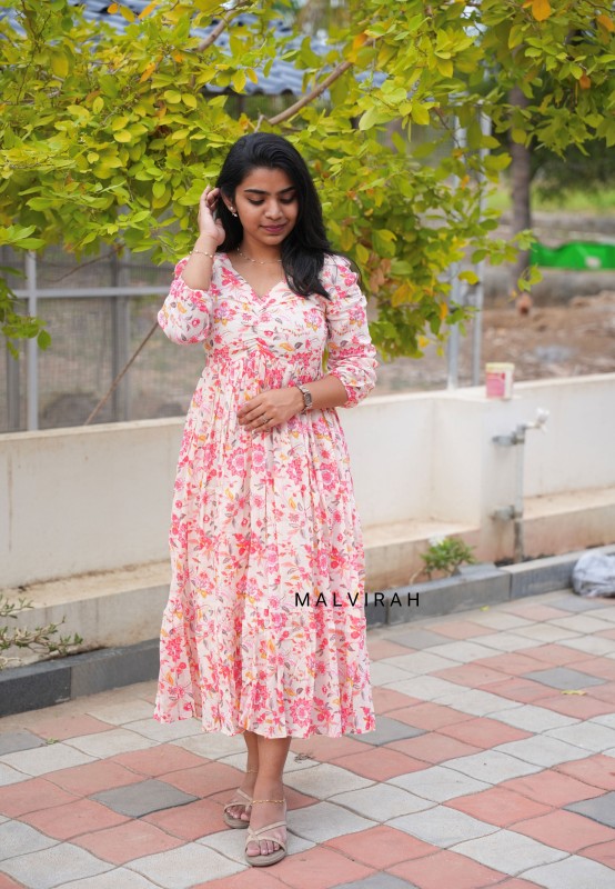 CREAM FLORAL MAXI